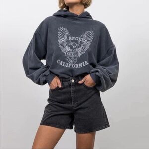 Anine Bing Charcoal Graphic Hoodie